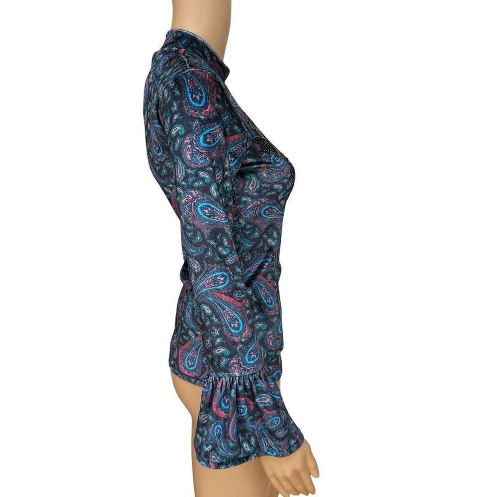 Free People L’amour Paisley Velvet Top size XS - Picture 6 of 11